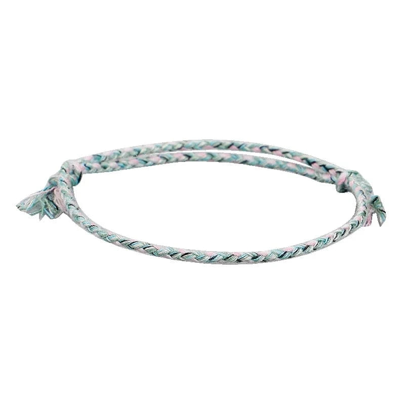 Trendy / 27 New Canonical Ping An Buckle Four Strand Color Bracelet Simple Handmade Woven Bracelets Women's Adjustable Rope Bracelet