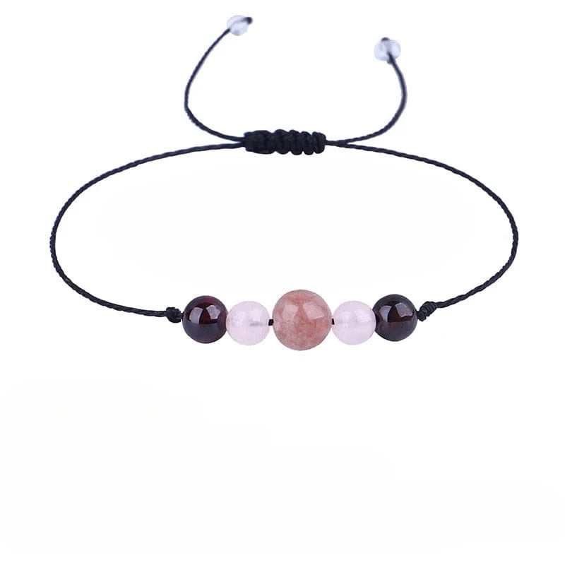 Trendy / 3304 2024 Popular And Minimalist Pink Crystal Beads Bracelets Versatile Waxed Thread For Bracelets  Women's  Adjustable Jewelry