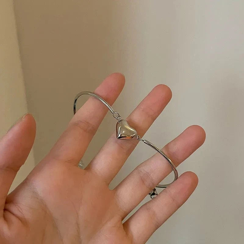 Trendy / 3D heart-shaped bracelet Fashionable Full Pearl Bracelet Niche Design Fishtail Bracelet Light Luxury Girl Summer Sweet Butterfly Bracelet