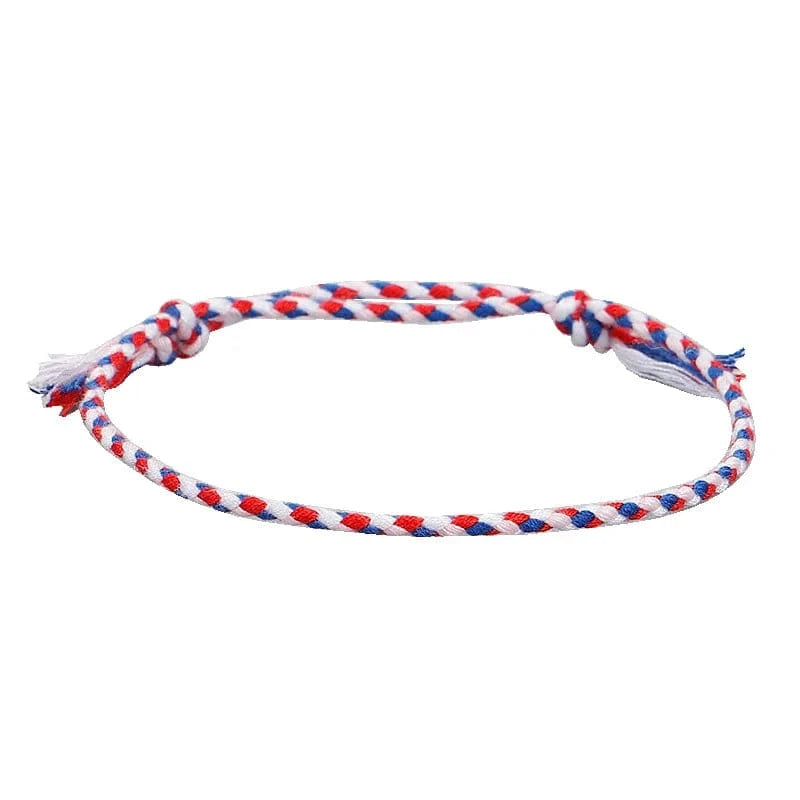 Trendy / 48 New Canonical Ping An Buckle Four Strand Color Bracelet Simple Handmade Woven Bracelets Women's Adjustable Rope Bracelet