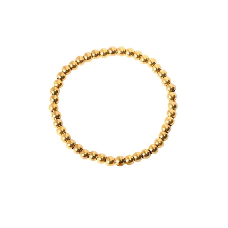 Trendy / 4mm Steel Ball Bracelet - Gold Fashionable Beads For Bracelet Making Round Gold Bracelet Chain New Styles in 2024 Bungee Cord Bracelet