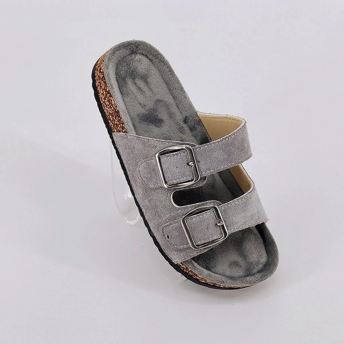 Trendy and Fashionable Buckle Flat Cork Slippers Holiday Style Summer Men's and Women's Beach Buckle Outdoor Casual Sandals