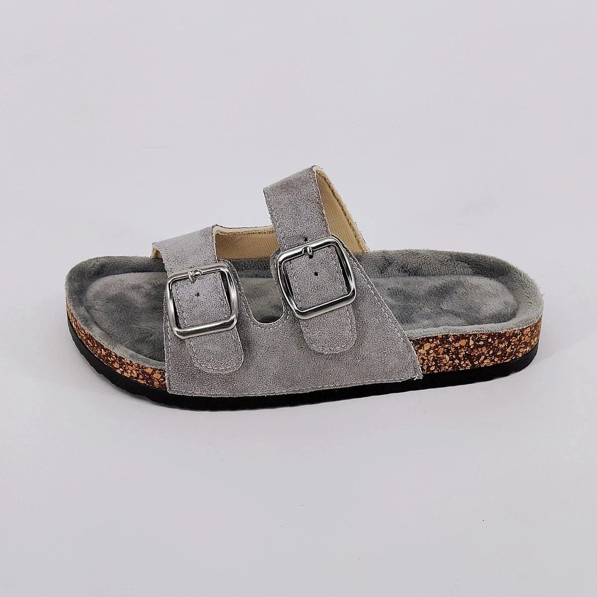 Trendy and Fashionable Buckle Flat Cork Slippers Holiday Style Summer Men's and Women's Beach Buckle Outdoor Casual Sandals