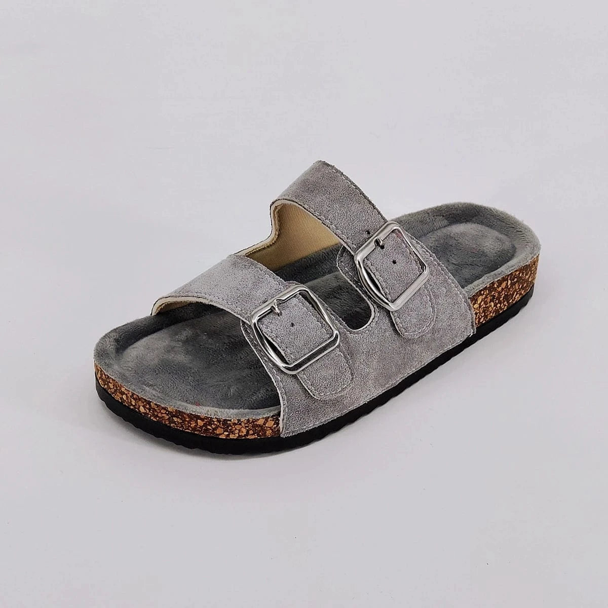 Trendy and Fashionable Buckle Flat Cork Slippers Holiday Style Summer Men's and Women's Beach Buckle Outdoor Casual Sandals