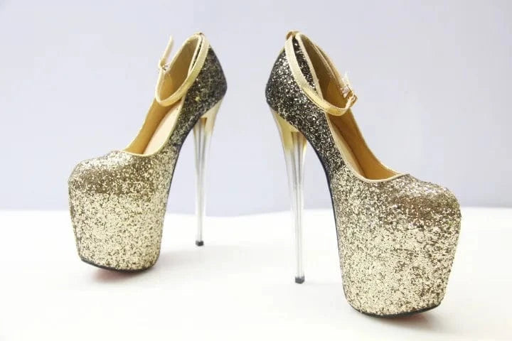 Trendy Ankle Strap Stilettos 19 CM Sexy Platform Shoes Women Heels Pumps Big Size Pole Dance High Heels Shoes