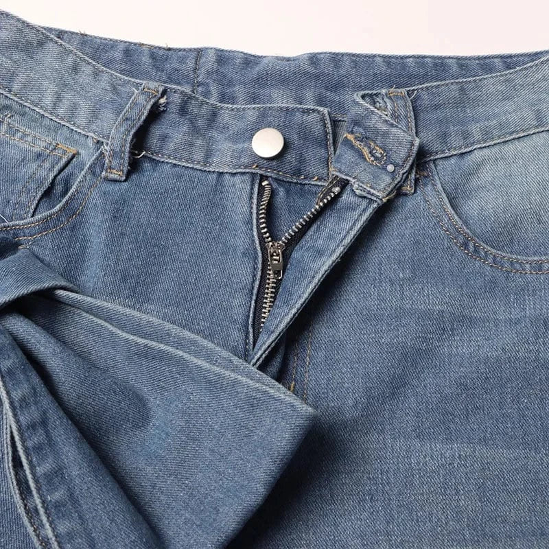 Trendy Bow Knot High Waist Denim Jeans for Women