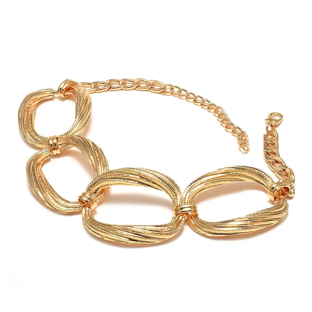 Trendy Bracelet Golden Metal Bracelet Wholesale Of Women's Accessories Round Hoops Bracelet