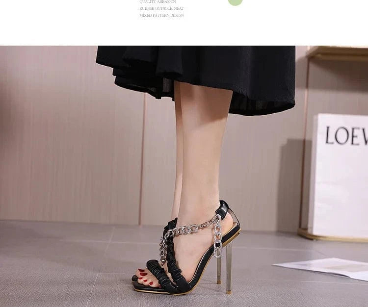 Trendy Chain Cheap Square Toe Heel women's high heel shoes classic high heel sneakers for women