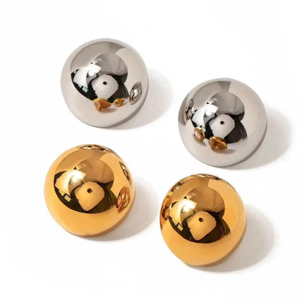 Trendy / E1882 E1882 Minimalist Stainless Steel Oval Stud Earrings 18K Gold Plated Women Big Huge Chunky Hoop Earrings