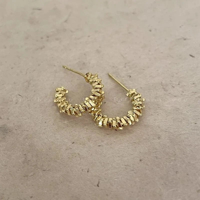 TRENDY / Gold Korean New Small Hoop Earrings Elegant Fashion Jewelry Earrings Party Attire Pairing For Daily Use Round Earrings Women