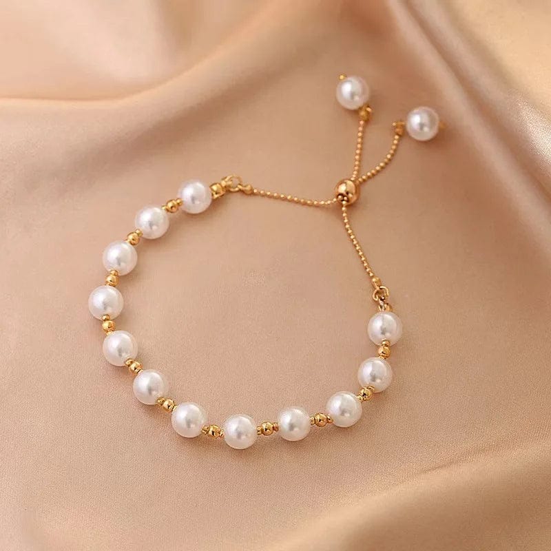 Trendy / Gold New versatile Pearl And Gold Bracelet Instagram Style Niche Design Beads For Bracelets Fashion Adjustable Jewelry