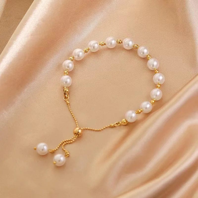 Trendy / Gold New versatile Pearl And Gold Bracelet Instagram Style Niche Design Beads For Bracelets Fashion Adjustable Jewelry