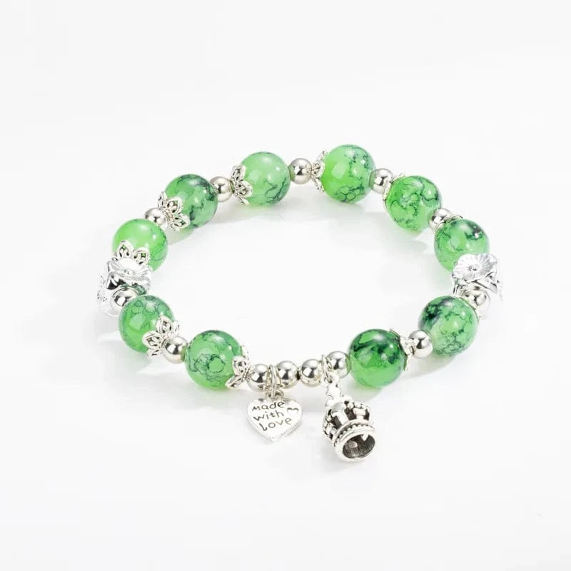 Trendy / green New Fashionable Full Crystal Bead Bracelet Popular Minimalist Pendant Bracelets Personalized Elastic Thread For Bracelets