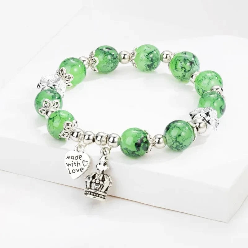 Trendy / green New Fashionable Full Crystal Bead Bracelet Popular Minimalist Pendant Bracelets Personalized Elastic Thread For Bracelets