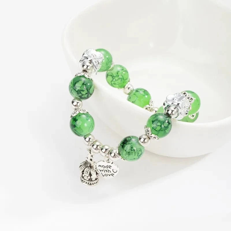 Trendy / green New Fashionable Full Crystal Bead Bracelet Popular Minimalist Pendant Bracelets Personalized Elastic Thread For Bracelets