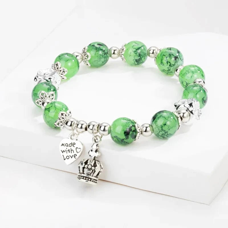Trendy / green New Fashionable Full Crystal Bead Bracelet Popular Minimalist Pendant Bracelets Personalized Elastic Thread For Bracelets