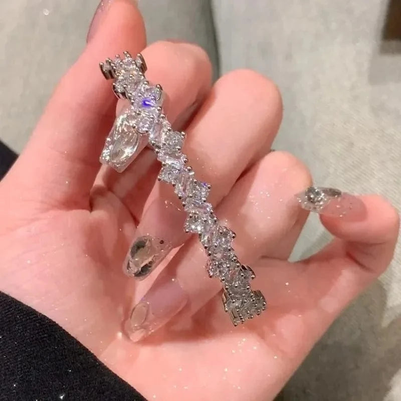 Trendy / Irregular Zircon Bracelet Fashionable Full Diamond Bracelet Women New 2024 Irregular Bracelet High Grade Exquisite Open Bangle Bracelet