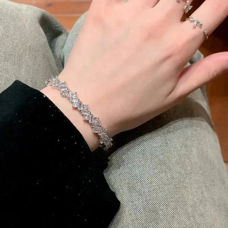 Trendy / Irregular Zircon Bracelet Fashionable Full Diamond Bracelet Women New 2024 Irregular Bracelet High Grade Exquisite Open Bangle Bracelet