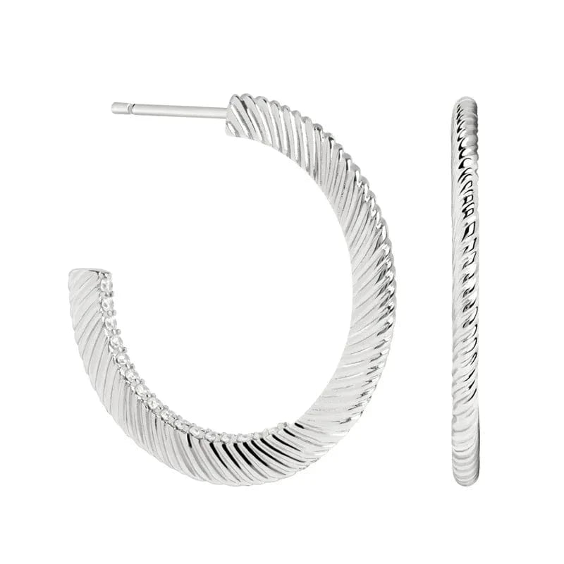 Trendy jewelry custom logo wholesale statement large 18k gold plated 925 sterling silver C shape hoop earrings for women