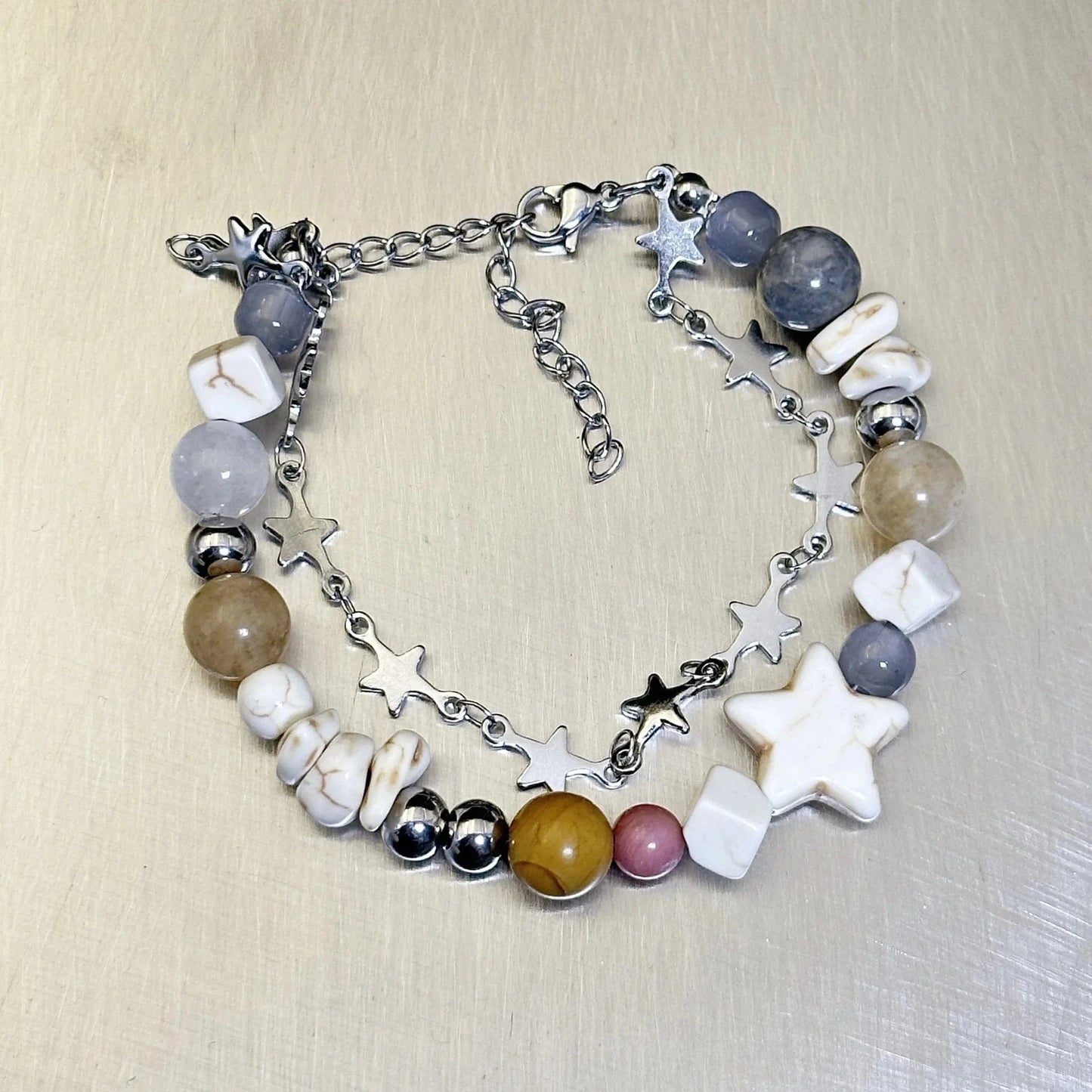 Trendy / Mysterious Star Bracelet 2024 Trendy Niche Instagram Design Zircon Bracelet  Personalized And Vintage Star Shaped Jewelry Woman Lucky Cat Bracelet