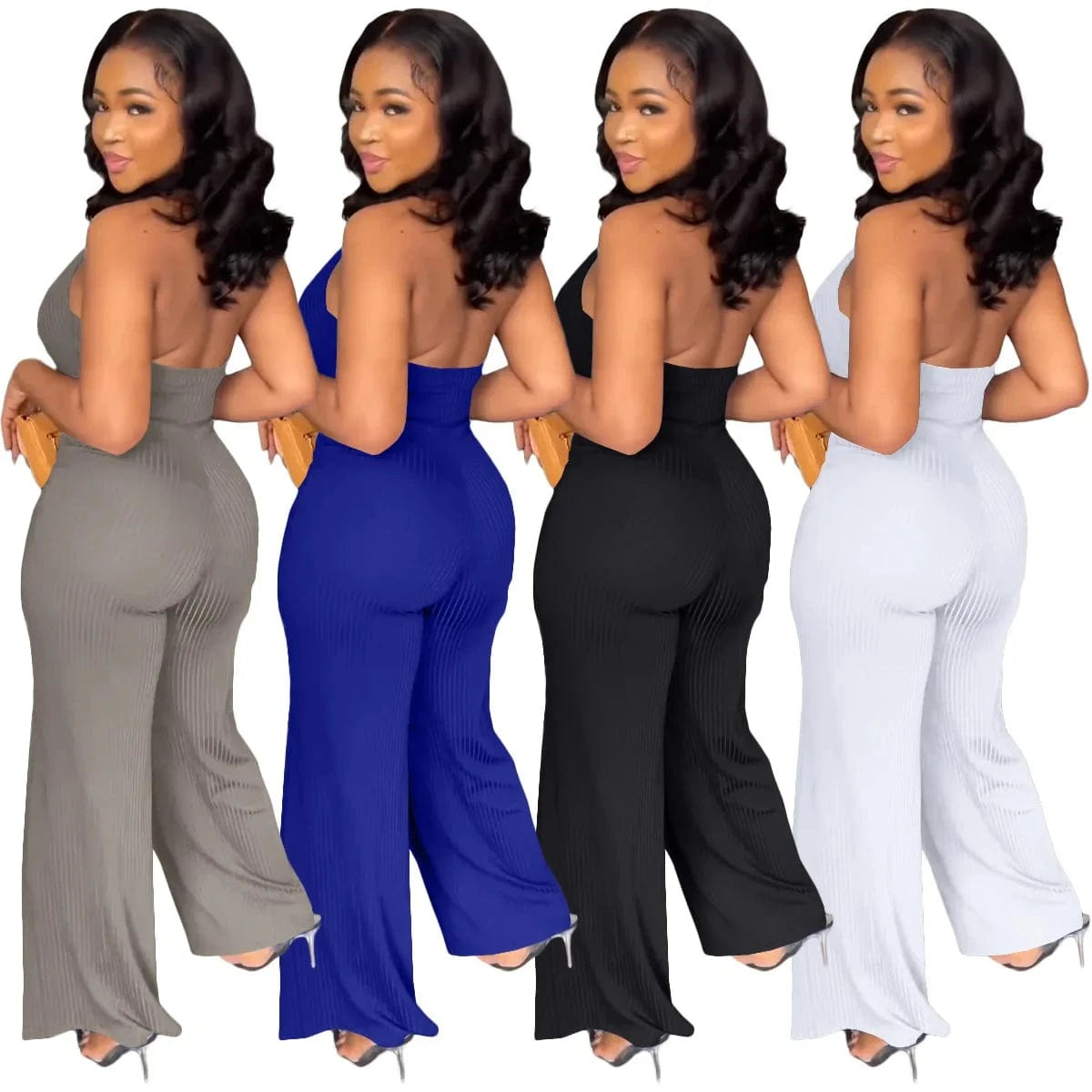 Trendy One Piece Jumpsuit Women Summer Bodysuit For Women Wide Leg Pants Ladies Cami Jumpsuit  Womens Playsuit &Jumpsuit