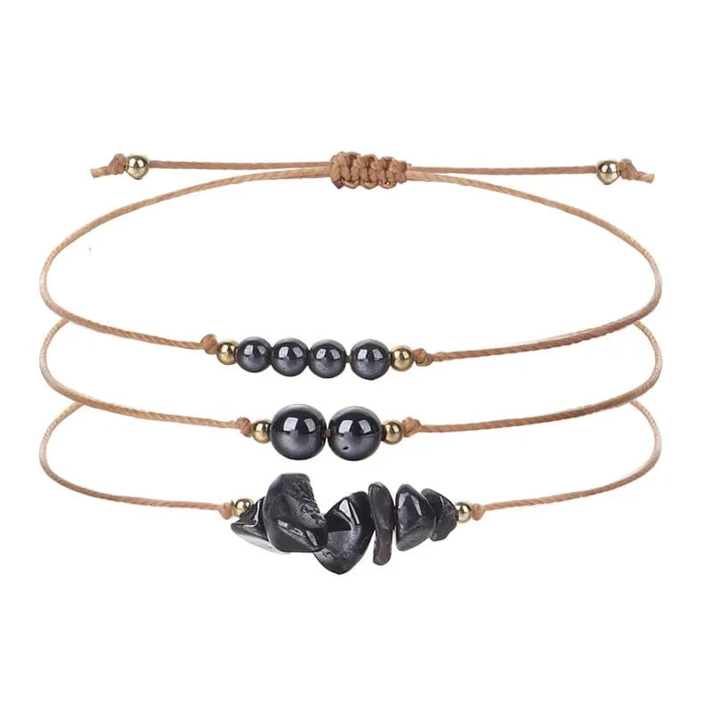 Trendy / Onyx New Fashion Irregular Crystal Bead Bracelet Creative And Versatile Copper Bead Bracelet Women's Handwoven Bracelets