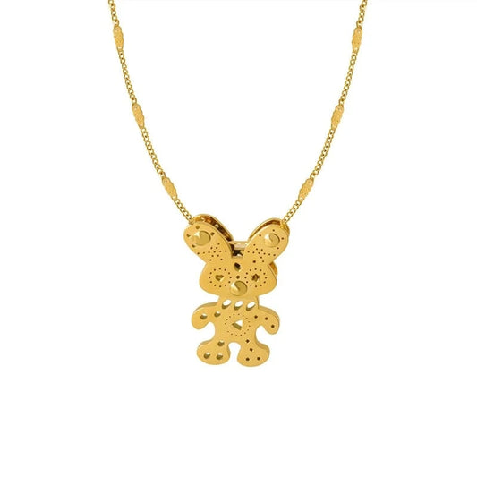 TRENDY / P872 -Gold necklace Wholesale Music Festival Punk Cartoon Rabbit Necklace Hot Selling Fashion Necklace Jewelry