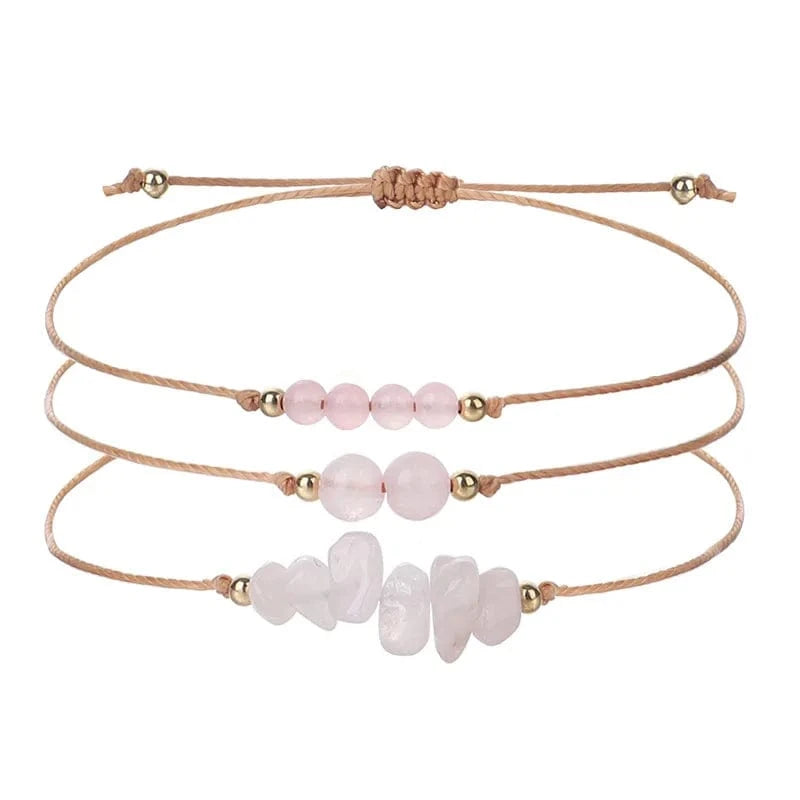 Trendy / Powder crystal New Fashion Irregular Crystal Bead Bracelet Creative And Versatile Copper Bead Bracelet Women's Handwoven Bracelets
