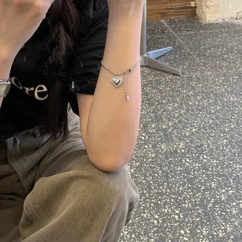 Trendy / Rice grain silver white k Fashionable Full Pearl Bracelet Niche Design Fishtail Bracelet Light Luxury Girl Summer Sweet Butterfly Bracelet