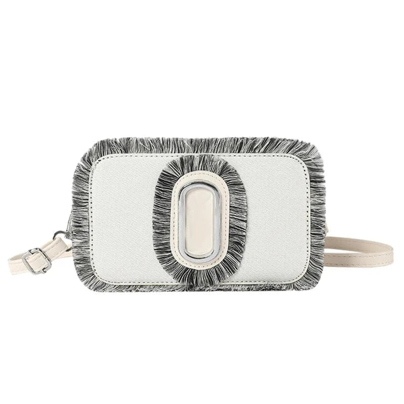 Trendy Tassel Handbags for Women Luxury 2024 New Fashion Ladies Denim Purse Designer Crossbody Camera Bags