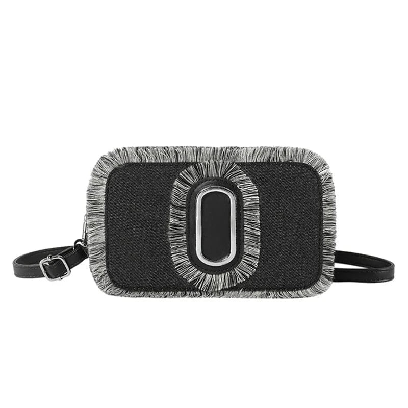 Trendy Tassel Handbags for Women Luxury 2024 New Fashion Ladies Denim Purse Designer Crossbody Camera Bags
