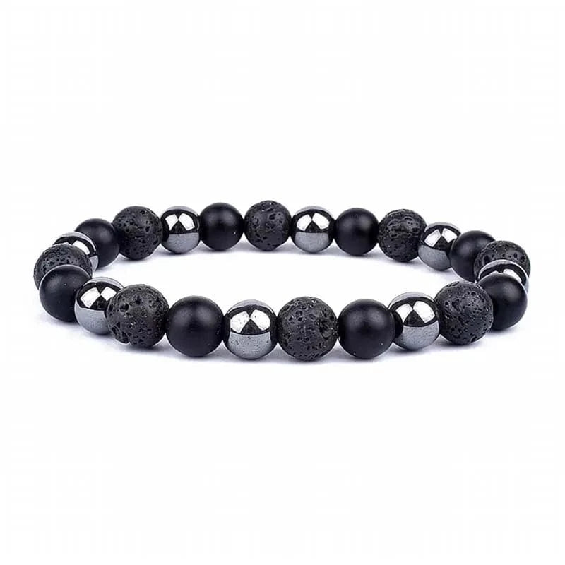 Trendy / Volcanic rock+frosted beads The Latest Popular In 2024 Black Diamond Bracelet And Exquisite Beads For Bracelets Versatile Magnetic Couple Bracelet