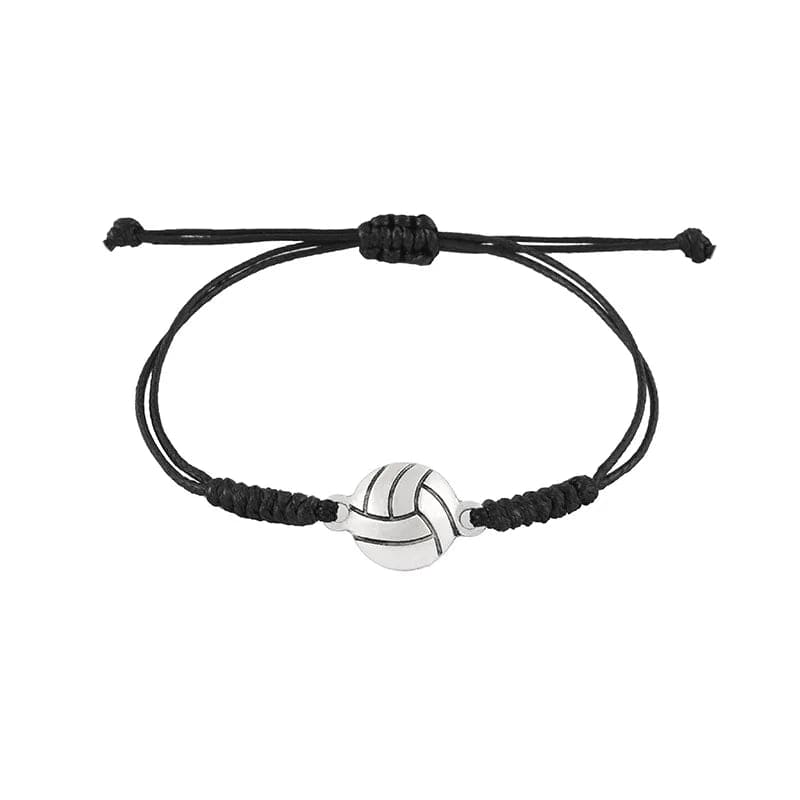 Trendy / volleyball New Popular Minimalist Alloy Football Bracelet Wax Thread Handcrafted Woven Bracelets Versatile Adjustable Rope Bracelet