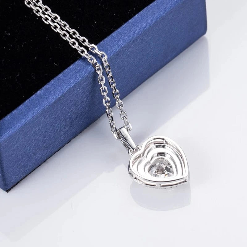 trendy / White Messi Gems Fashion Jewelry  Lady Heart Shape 18K Gold Lab Grown Diamond Pendant Necklace
