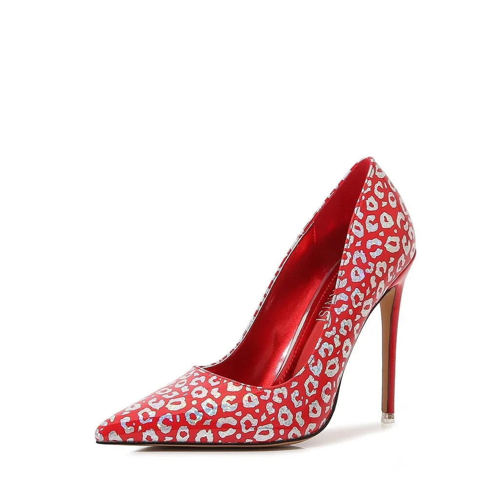 Trendy Women's Pointed Heel Shoes 11 CM High Pumps with PU/PVC Insole Sexy Stilettos for Spring/Summer Big Size Ladies