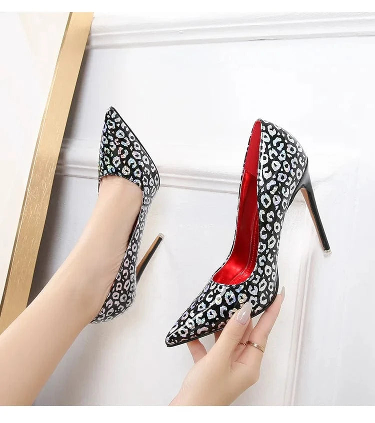 Trendy Women's Pointed Heel Shoes 11 CM High Pumps with PU/PVC Insole Sexy Stilettos for Spring/Summer Big Size Ladies