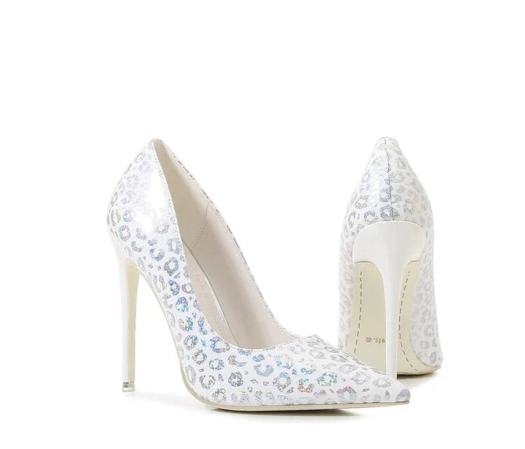 Trendy Women's Pointed Heel Shoes 11 CM High Pumps with PU/PVC Insole Sexy Stilettos for Spring/Summer Big Size Ladies