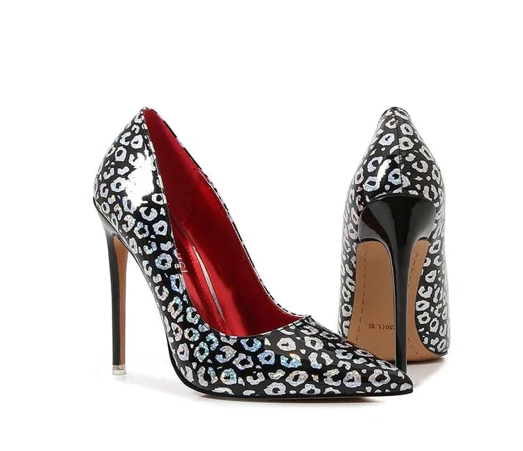 Trendy Women's Pointed Heel Shoes 11 CM High Pumps with PU/PVC Insole Sexy Stilettos for Spring/Summer Big Size Ladies