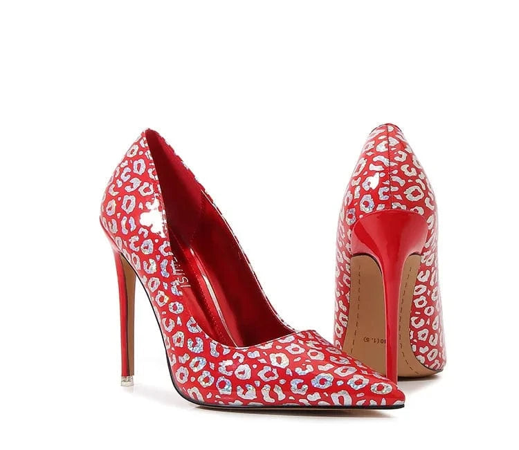 Trendy Women's Pointed Heel Shoes 11 CM High Pumps with PU/PVC Insole Sexy Stilettos for Spring/Summer Big Size Ladies