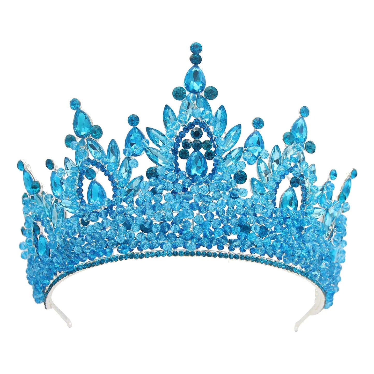 TS-BJH001SBLUE Miallo Luxury Colorful Bridal Headpiece Wedding Hair Accessories Rhinestone crystal Crown And Tiaras For women