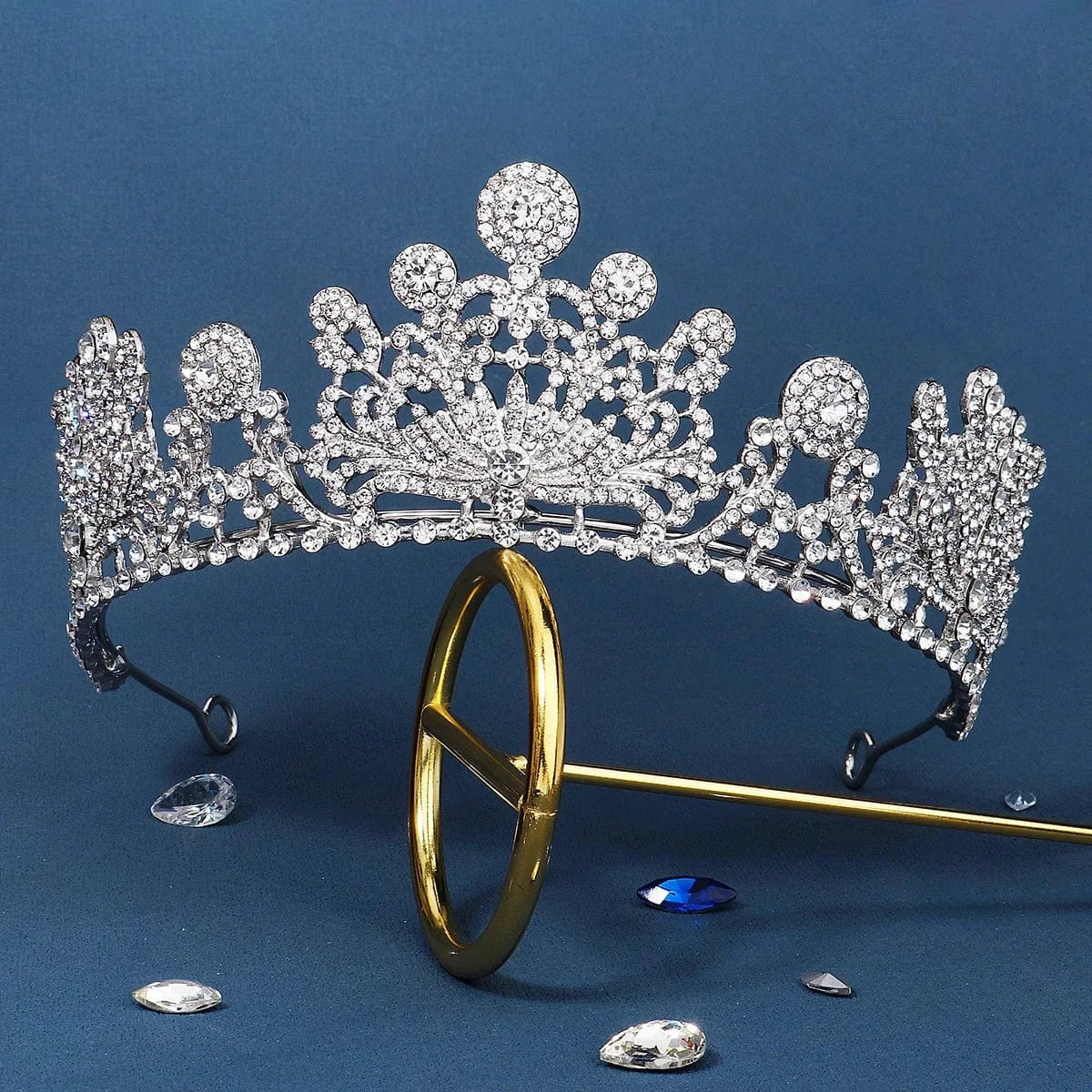 TS-J3054S Drop shipping Sparkle  New Styles Wedding Bridal Rhinestone Crystal Silver Crown Tiaras for Queens Corona for bride