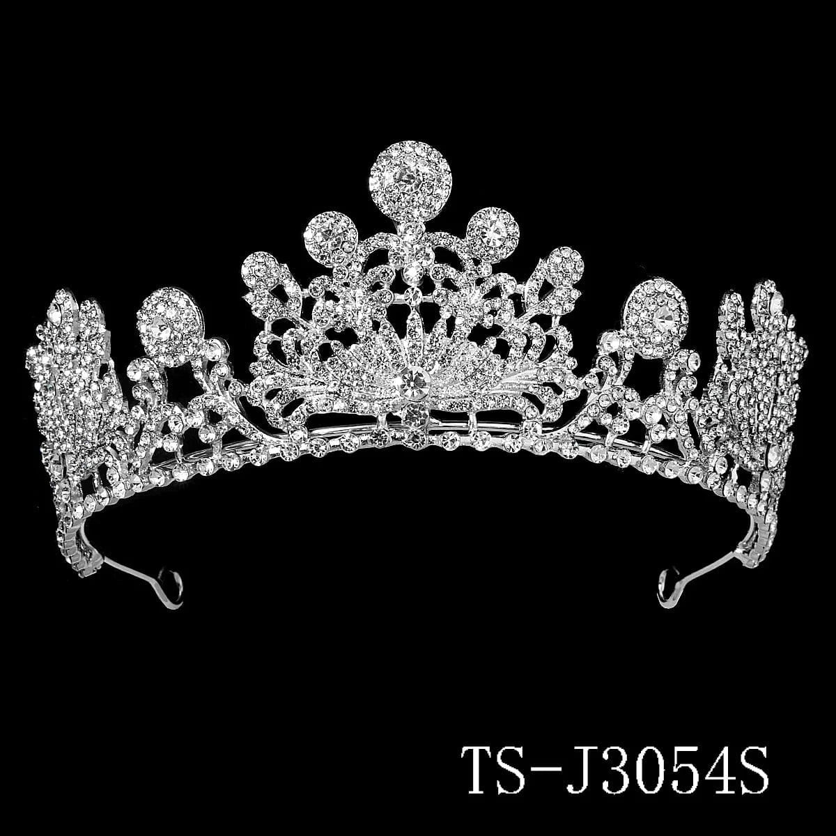 TS-J3054S Drop shipping Sparkle  New Styles Wedding Bridal Rhinestone Crystal Silver Crown Tiaras for Queens Corona for bride
