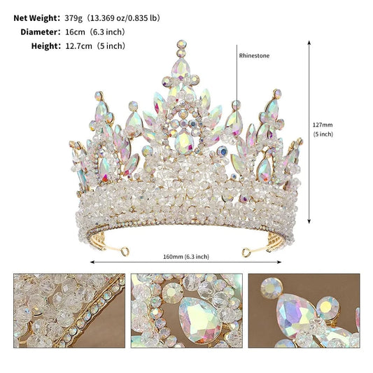 TS-J3245GAB Miallo Luxury Colorful Bridal Headpiece Wedding Hair Accessories Rhinestone crystal Crown And Tiaras For women