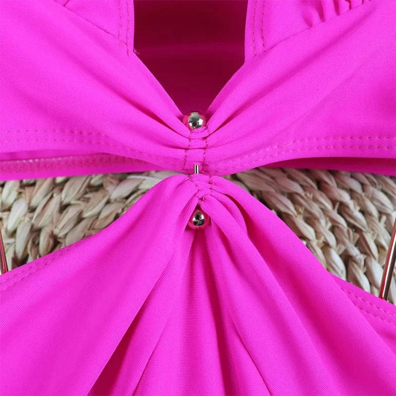 TW 2024 Solid One Piece Swimsuit Women Swimwear Monokini Long Sleeve Female Bathing Suit Surfing Bodysuit Swim Wear Beach