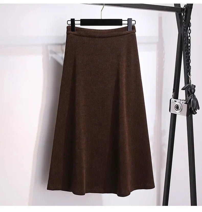 Two - Piece Corduroy Jacket And Mini Skirt Set + Red Color + Elegant Autumn Chic Style - SN Wigs & More