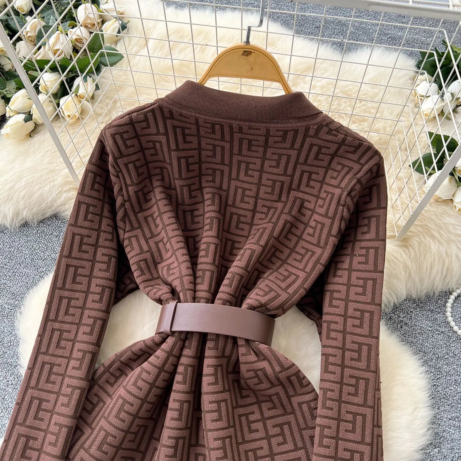 Two Piece Pant Set Turn Down Collar With High Elastic Waist Y2K Streetwear Elegant - SN Wigs & More