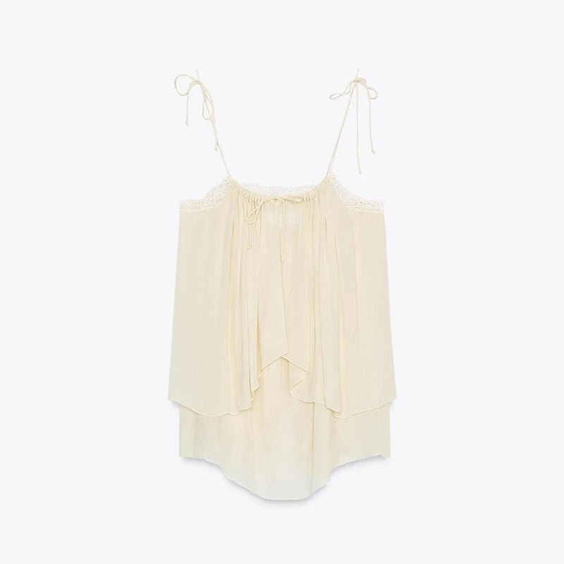 Two - Piece Pant Set With Ruffle Tie - Up Top – Casual Summer Style - SN Wigs & More