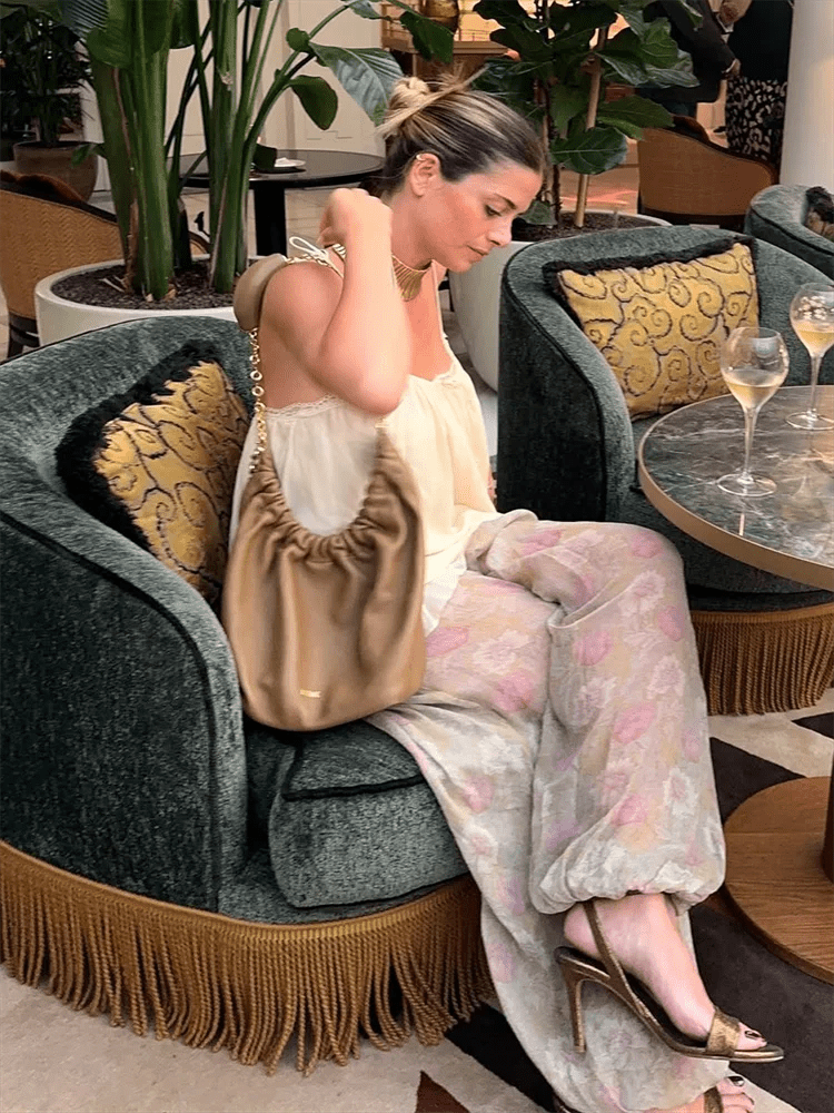 Two - Piece Pant Set With Ruffle Tie - Up Top – Casual Summer Style - SN Wigs & More