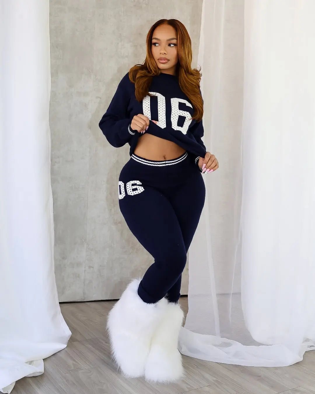 Two Piece Pullover Tracksuit Set With Letter Print Sweatshirt Slim Fit Casual - SN Wigs & More