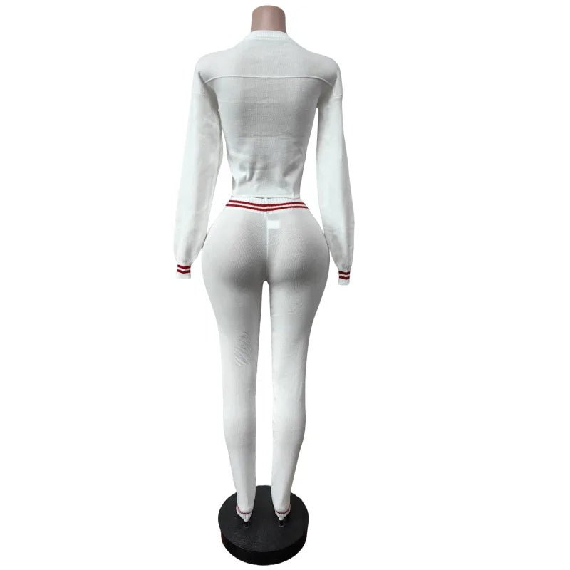 Two Piece Pullover Tracksuit Set With Letter Print Sweatshirt Slim Fit Casual - SN Wigs & More
